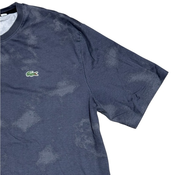 LACOSTE - Menโs Live Loose Fit Tie-Dye Cotton Jersey T-Shirt : Dark Grey, Medium - Picture 3 of 5